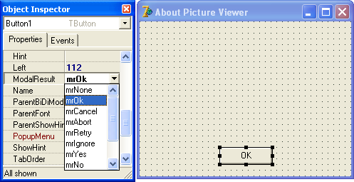 Delphi 7 09 04 для чего предназначен компонент button